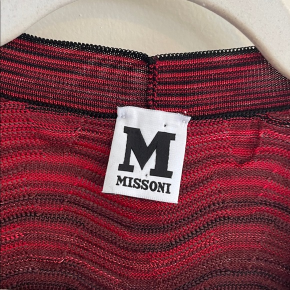 Missoni Wavy Knit Cardigan Sweater Red NWT M Textured Luxury Quality V Neck - Picture 3 of 8